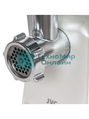 Мясорубка электрическая JVC JK-MG123 белый, 2000 Вт, 2.0 кг/мин, реверс, защита от перегрузки, насадки - 4