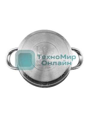 Набор посуды LARA LR02-77 ЧИКАГО, 6 пр. 1,7 л, 3,4 л, 5,9 л, 16 см, 20 см, 24 см, нержавеющая сталь AISI 201, стеклян. крышки