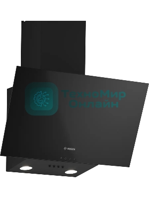 Вытяжка наклонная Bosch DWK63PJ60T 360 м3/ч, 60см, черный, Push buttons