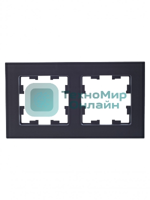 Рамка 2-местная IEK BRITE РУ-2-2-БрСе стекло серый