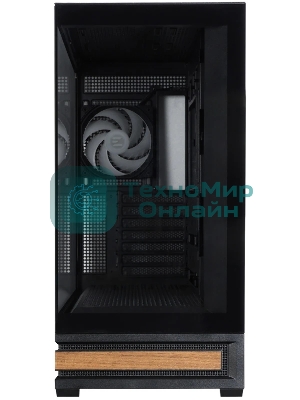 Компьютерный корпус ZALMAN P40 NAMU, ATX, черный, WINDOW, WOODEN ELEMENTS, 2xCombo(2.5” or 3.5”), 1xUSB TYPE-C, 2xUSB 3.0, SIDE 3x120мм ARGb, REAR 1x120мм ARGb