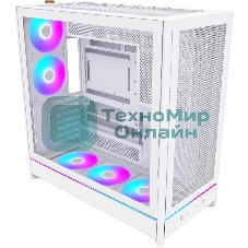 Компьютерный корпус Montech HS01 PRO белый без БП ATX 5x120мм 2xUSB 3.0 1xUSB3.1 audio