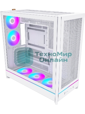 Компьютерный корпус Montech HS01 PRO белый без БП ATX 5x120мм 2xUSB 3.0 1xUSB3.1 audio