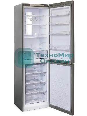 Холодильник Бирюса Б-I980NF нержавеющая сталь двухкамерный 240/130л морозилка снизу, No Frost