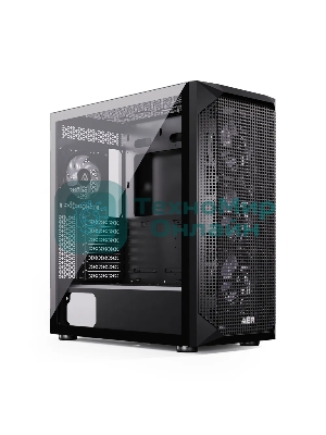 Компьютерный корпус ABR Quantum черный (1хUSB Type-C, 2хUSB 2.0, HD Audio, 4xRGb Fan, ATX, E-ATX)