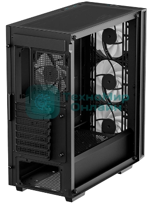 Компьютерный корпус Deepcool MATREXX 55 V4 без БП, боковое окно (закаленное стекло), 3xARGb LED 140мм вентилятора спереди, 1xARGb LED 120мм вентилятор сзади, черный, ATX