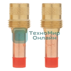 Держатель цанги Denzel с газовой линзой для электрода 2,4 мм, 2 шт