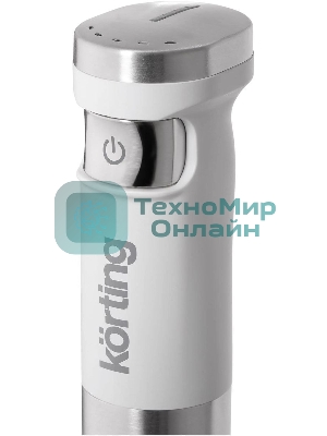 Погружной блендер Korting KHB 0313 W, беспроводной, мощность 150 Вт, кнопочное управление, 3 насадки (блендер, измельчитель, миксер), 5 скоростей, объем чаши 500 мл, защита двигателя от перегрева/перегрузки, цвет белый