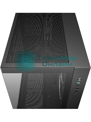 Компьютерный корпус Deepcool CG330 3F без БП, боковое окно (панорама), 3x120мм ARGB PWM вентилятора, черный, mATX