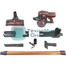 Пылесос вертикальный Endever SkyClean VC-301 черный/оранжевый, питание от аккумулятора, 75 Вт, уборка сухая, пылесборник 0,8 л