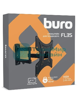 Кронштейн для телевизора Buro FL3S черный, 20