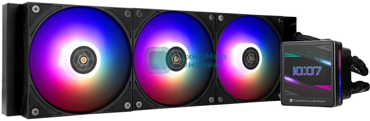 Водяное охлаждение для процессора Thermalright Grand Vision 360 (360mm, LED, Black, ARGB/Fans: 3x120mm, 80.45CFM, 29.4dBA, 2150RPM/Pump height 72.5mm, 6400RPM, Rad thickness 27mm/S: 1700, 1200, 1851, 115X, 2011, 2066, AM5, AM4)
