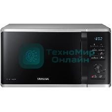 Микроволновая печь Samsung MG23K3515AS/BW серебристый/черный, 23 л, 800 Вт, переключатели - кнопки, поворотный механизм