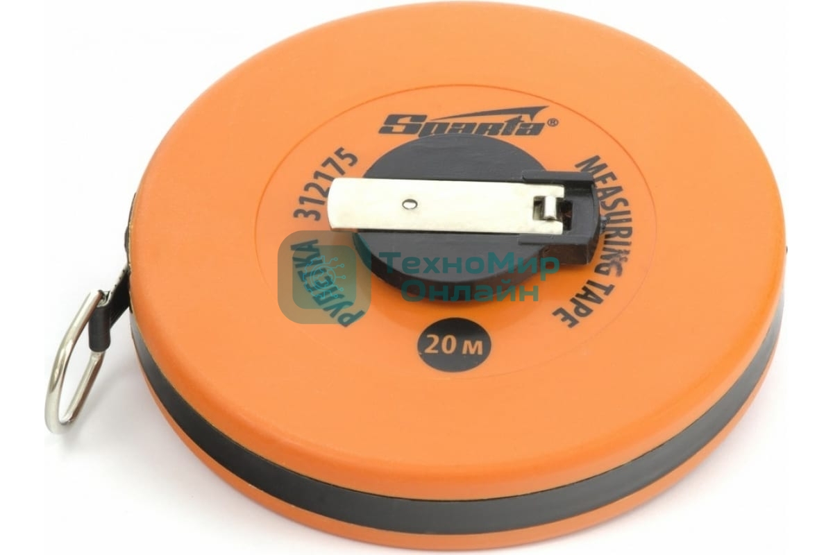 Рулетка геодезическая Sparta 20 м х 12,5 мм, лента ПВХ, закрытый круглый корпус