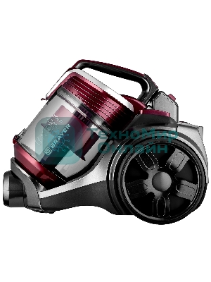 Пылесос BRAYER BR4211 черный/бордовый, 400/2200 Вт, уборка сухая, пылесборник контейнер, 3 л