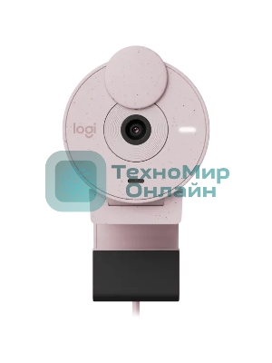 Веб-камера Logitech Brio 300 1920x1080, 30 кадр/с, USB Type-C, микрофон (шумоподавление), автоматическая фокусировка, автоосвещение, универсальное крепление розовый