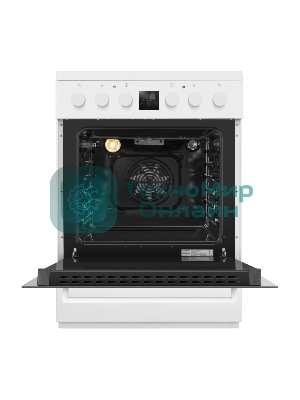Плита электрическая Maunfeld MEC67CW08TD белый, конфорок 4 шт, духовка 59 л, 60 см x 85 см x 60 см