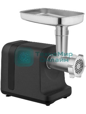 Мясорубка электрическая Rondell RDE-1456 черный, 3000 Вт, 2.5 кг/мин, реверс, защита от перегрузки, металлический лоток, насадки - 5