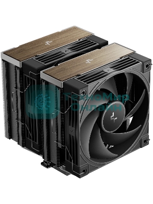 Кулер для процессора DEEPCOOL AK620 G2 LGA1851/1700/1200/115X/AM5/AM4 (8шт/кор, TDP 260W, PWM, DUAL Fan 120мм, 6 тепл. трубок, Copper Base, Wood-grain top cover, черный) RET (R-AK620G2-BKNNMN-GJD)