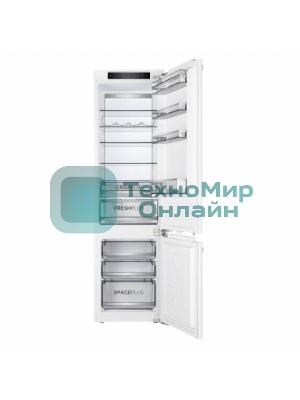 Встраиваемый холодильник Korting KSI 19547 CFNFZ белый, двухкамерный, 200/67л, морозилка снизу, No Frost