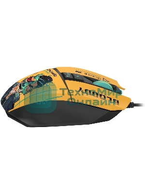 Мышь проводная A4Tech Bloody W63 Max Renegade желтый, 12000 dpi, USB, кнопки - 7