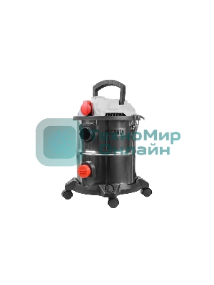 Строительный пылесос Ресанта ПС-1500/20 серебристый, 1500 Вт, уборка сухая/влажная/выдув, пылесборник мешок/контейнер, 20 л