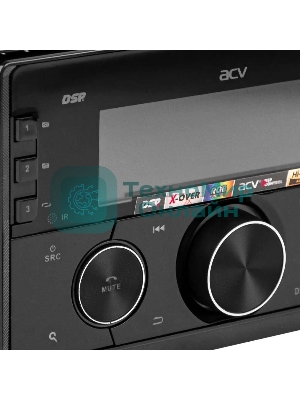 Автомагнитола ACV ADX-211BM, 2 DIN, Bluetooth, USB Type-A, AUX, пульт ДУ