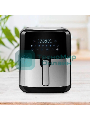 Аэрогриль Kitfort КТ-2239 серебристый, 1700 Вт, 4.5 л, сенсор, 8 программ