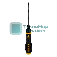 Двухсторонняя отвертка с трещеткой Deli DL626011 PH2+SL6x180 мм 6/PH2x180мм. Материал биты: Cr-V. Общая длина: 180-230 мм. Диаметр хвостовика: 6,3 мм.