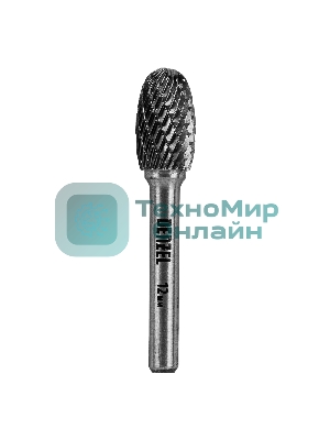 Борфреза по металлу Denzel твердосплавная, овальная, тип-E, 12 мм