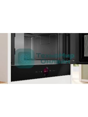 Встраиваемая микроволновая печь Bosch BEL7321B1 900Вт, 5 режимов, кварцевый гриль,инвертер, 21 л, черный, петли слева