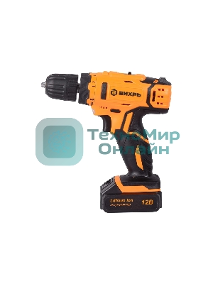Дрель-шуруповерт аккумуляторная Вихрь ДА-12-2к 72/14/2, Аккумуляторная, 12В, 2 АКБ, Кейс
