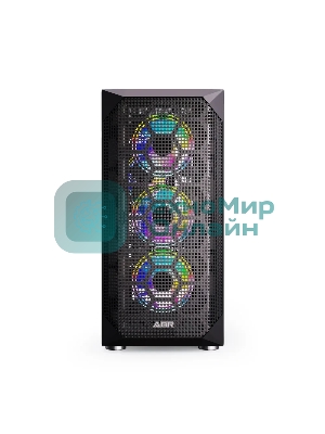 Компьютерный корпус ABR Quantum черный (1хUSB Type-C, 2хUSB 2.0, HD Audio, 4xRGb Fan, ATX, E-ATX)