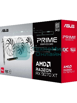 Видеокарта Asus PRIME-RX9070XT-O16G-WHITE белый