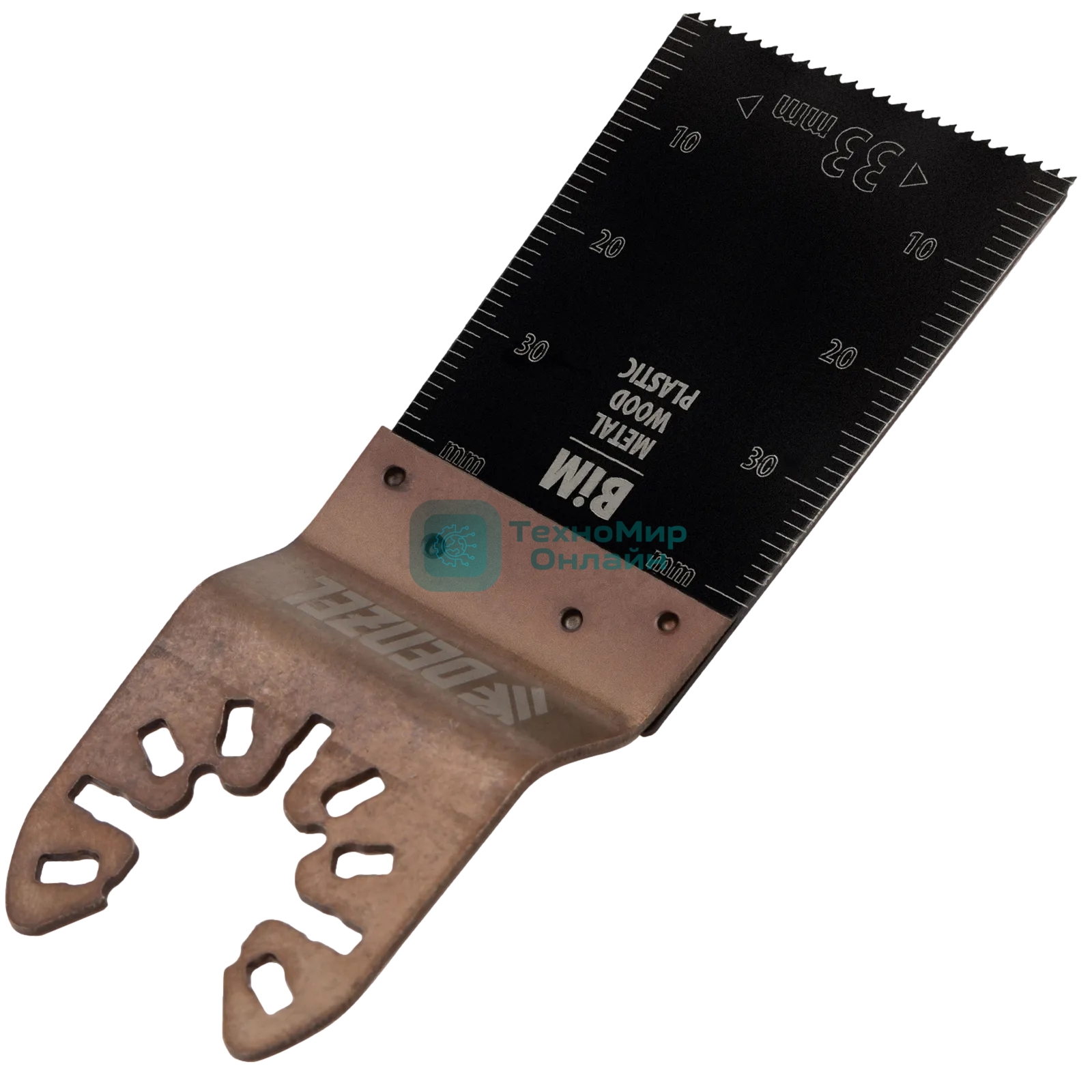 Насадка для МФИ Denzel режущая пазовая прямая, BiM, по металлу и дереву, 33 x 1,4 мм, мелкий зуб