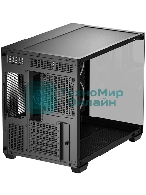 Компьютерный корпус Deepcool CG330 3F без БП, боковое окно (панорама), 3x120мм ARGB PWM вентилятора, черный, mATX
