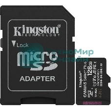 Флеш карта microSDXC 128Gb Kingston SDCS3/128Gb Canvas Select Plus + adapter