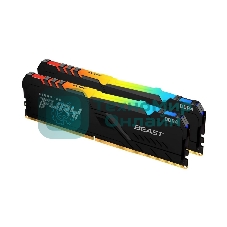 Оперативная память Kingston Fury Beast, DDR4, 16GB (2x8GB), 3200MHz, CL16, DIMM, с радиатором, RGB, черный