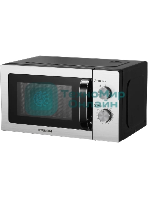 Микроволновая печь Hyundai HYM-M2013 нержавеющая сталь/черный, 20 л, 700 Вт, переключатели - электронный поворотный механизм