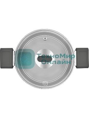 Кастрюля Rondell Quadro RDS-1597, 5.1 л, 24 см, с крышкой, сталь