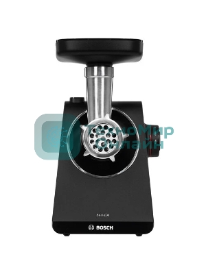 Мясорубка электрическая Bosch MFWS440B черный, 1900 Вт, 2.5 кг/мин, реверс, защита от перегрузки, насадки - 7