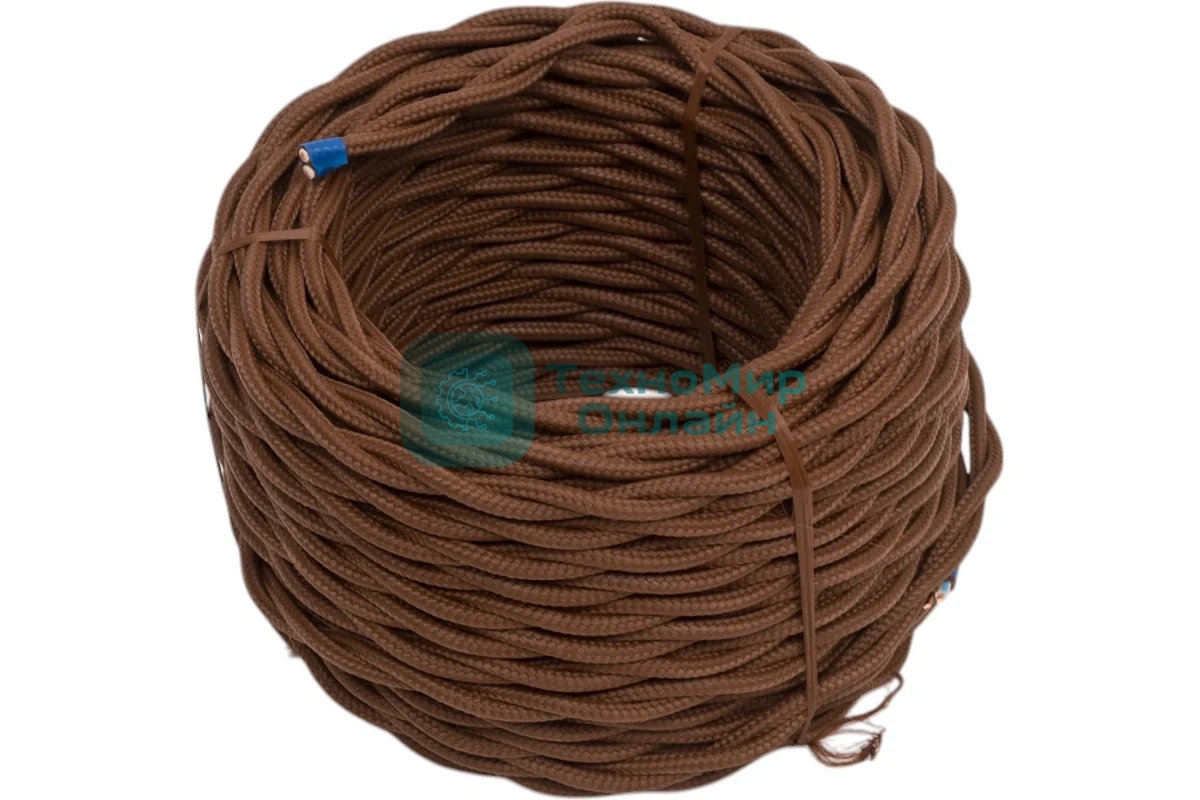 Провод Bironi B1-424-72-20 2*1,5 витой, коричневый матовый, 20 м