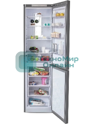 Холодильник Бирюса Б-I980NF нержавеющая сталь двухкамерный 240/130л морозилка снизу, No Frost