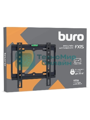 Кронштейн для телевизора Buro FX1S черный, 15