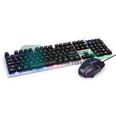 Комплект клавиатура+мышь ExeGate MK140 проводной, USB, 1000 DPI, чёрный/белый