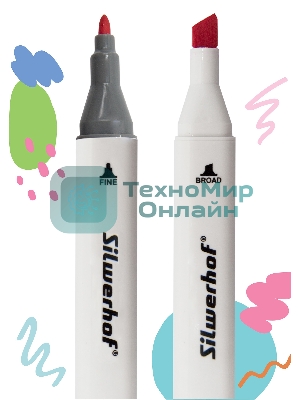 Набор маркеров для скетчинга Silwerhof двойной пиш. наконечник 1-7мм 24цв. пластиковая коробка (24шт.)
