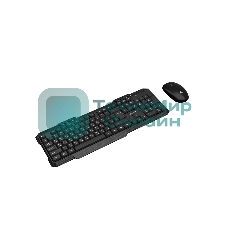 Комплект клавиатура и мышь ABR KW807 черный, интерфейс USB, беспроводной, 2.4G, RU/EN