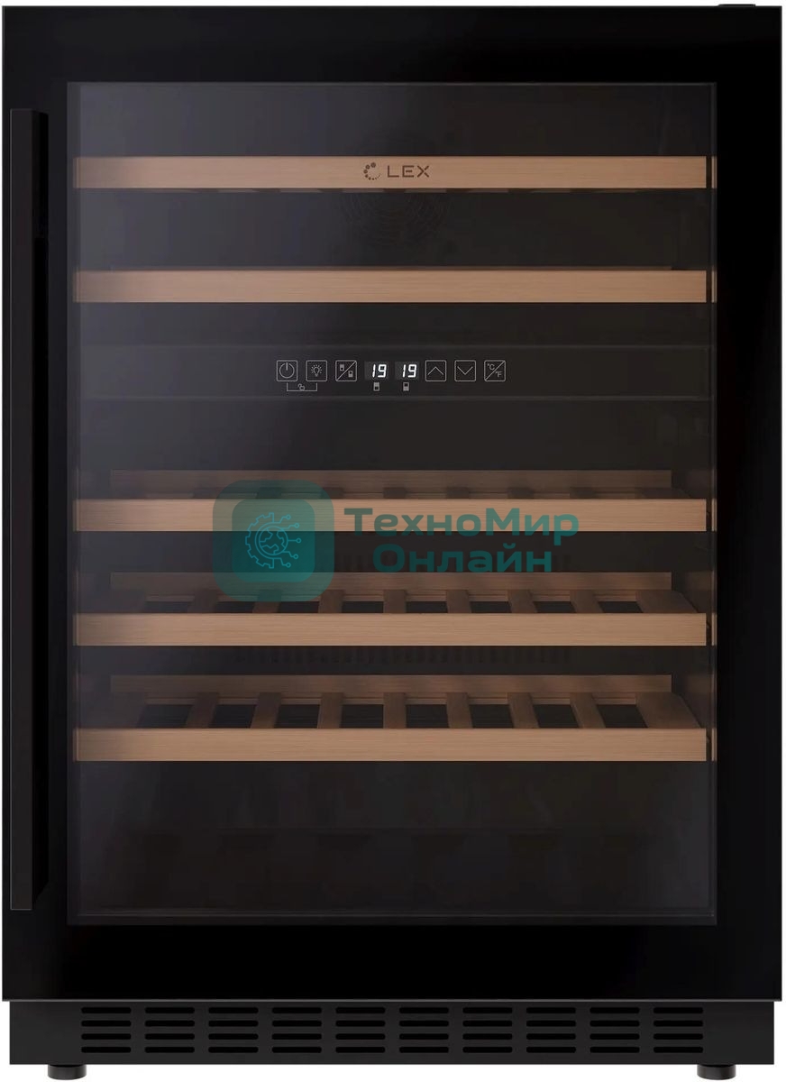 Винный шкаф LEX LWD6046BL dual zone 1-нокамерн. черный