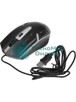 Мышь проводная Defender Hit MB-601 черный, 1200 dpi, USB, кнопки - 4