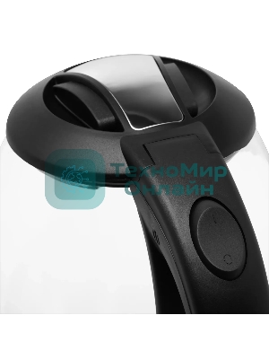 Чайник электрический Starwind SKG2051 1.8 л, 1800 Вт, черный/серебристый (корпус: стекло)